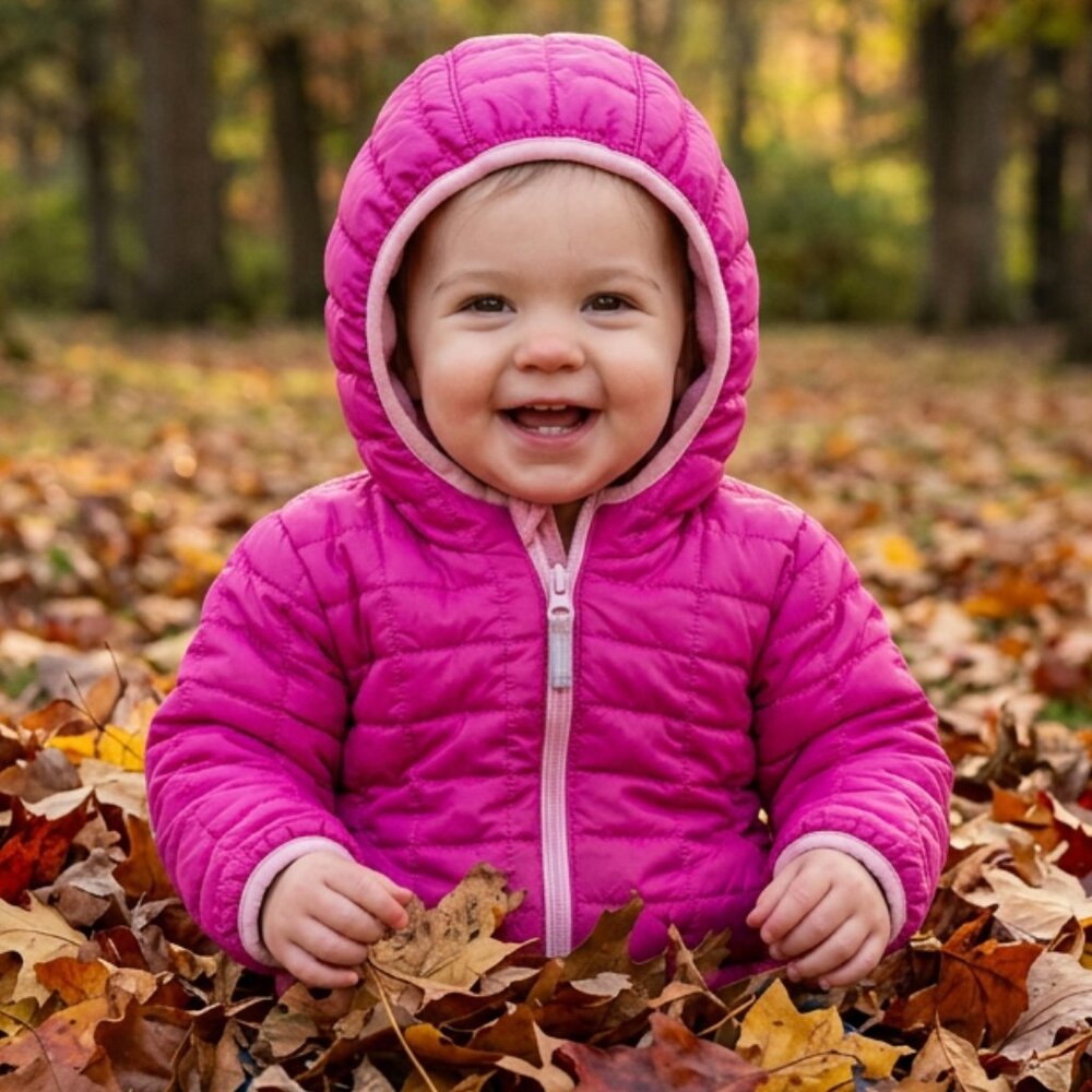 CAT & JACK Pink Baby Puffer Fall Winter Jacket Size 18 Months EUC